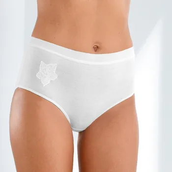 Kalhotky Sada 4 kalhotek maxi s výšivkou bílá 54/56