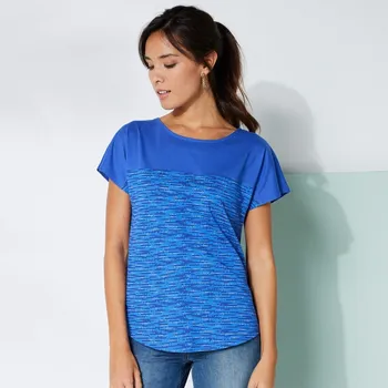 Dámské tričko Tričko s kulatým výstřihem a potiskem meíru modrá 46/48