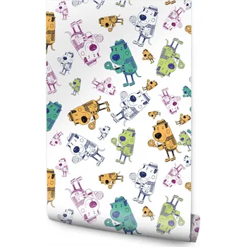 Fototapeta Tapeta do dětského pokoje Barevní PSI Koblihy Káva