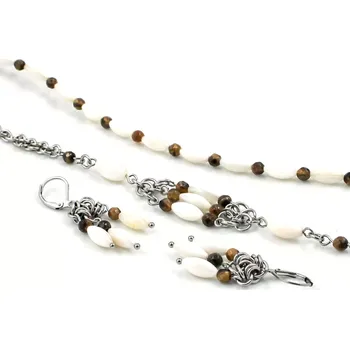 Souprava šperků Set šperků s tygřím okem a perletí