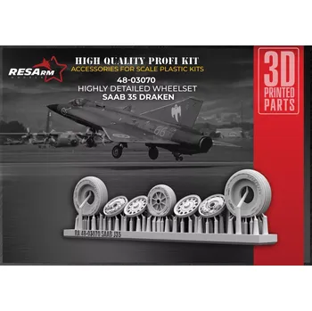 Plastikový model RESARM 1/48 SAAB J-35 Draken wheels set