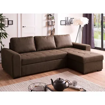 Sedací souprava Rohová sedací souprava Holly, hnědá vintage látka