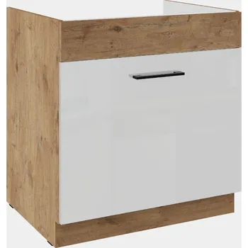 Nábytek Stolarz-Lempert Kuchyňská skříňka Vigo bílý lesk - dolní dřezová 80 ZL 1S