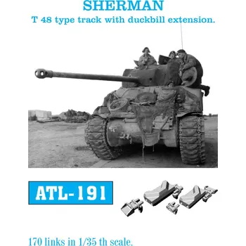 Plastikový model 1/35 ATL-191 SHERMAN T-48 type track with duckbill extension. - Friul Model