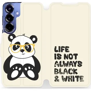 Pouzdro na mobilní telefon Flipové pouzdro Mobiwear - Samsung Galaxy S25 Plus - M041S Panda - life is not (Knížkové flip pouzdro, obal, kryt na mobil Samsung Galaxy S25 Plus - M041S Panda - life is not, materiál Umělá kůže + TPU - ochrana 360°, stojánek, silikonová vanička,)