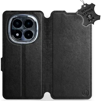 Pouzdro na mobilní telefon Kožené flip pouzdro Mobiwear - Xiaomi Redmi Note 14 Pro 4G - Černé (Kožené knížkové pouzdro, obal, kryt na mobil Xiaomi Redmi Note 14 Pro 4G, Černé, materiál Genuine Leather, ochrana 360°, stojánek, silikonová vanička, magnetické zavírání)