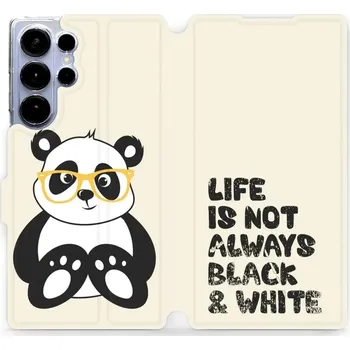 Pouzdro na mobilní telefon Flipové pouzdro Mobiwear - Samsung Galaxy S25 Ultra - M041S Panda - life is not (Knížkové flip pouzdro, obal, kryt na mobil Samsung Galaxy S25 Ultra - M041S Panda - life is not, materiál Umělá kůže + TPU - ochrana 360°, stojánek, silikonová vanička,)