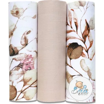 látková plena Ega Kids Mušelínové pleny (3ks) - béžové