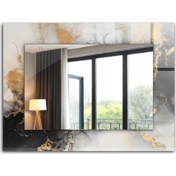 Zrcadlo Loftové závěsné zrcadlo s potiskem 80x60 cm - Abstraktní moderní umění