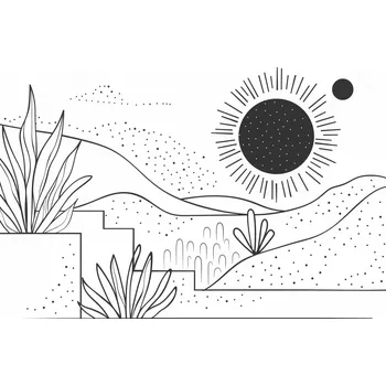 Plakát Plakát Lineární Krajina bez rámu 91,5 x 61 cm