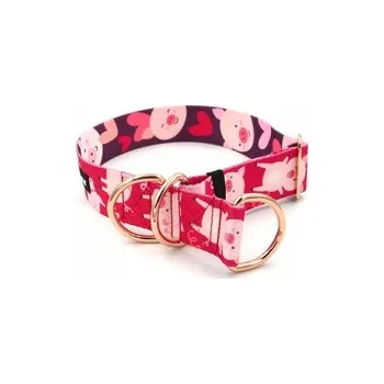 Obojek pro psa Polostahovací obojek Zamilované Prasátko Psiakrew pro velké psy 4cm L/XL