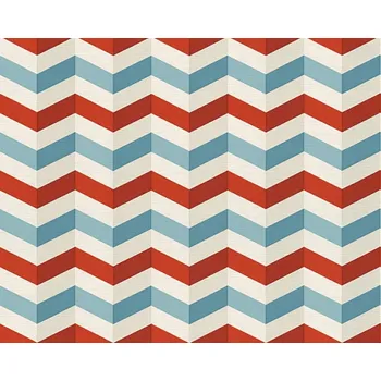 Tapeta Vliesová tapeta 34123-2 červený cikcak, 3D