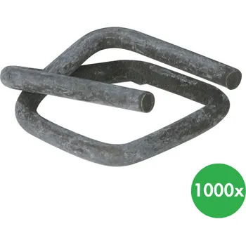 Organizace kabelů Ocelová spona pro PP/PES pásky, fosfátovaná 13 mm, 1000 ks
