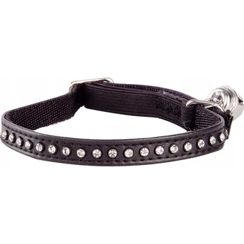 Obojek pro psa DINGO OBOJEK PRO KOČKY GLAMOUR 1,0x34 CM ČERNÝ