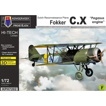 Plastikový model Kovozávody 1/72 Fokker C.X 'Pegasus Engine' (3x camo) HI-TECH