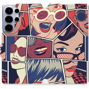 Pouzdro na mobilní telefon Flipové pouzdro Mobiwear - Samsung Galaxy S25 Ultra - VP18P Komiks (Knížkové flip pouzdro, obal, kryt na mobil Samsung Galaxy S25 Ultra - VP18P Komiks, materiál Umělá kůže + TPU - ochrana 360°, stojánek, silikonová vanička, magnetické zavírání)