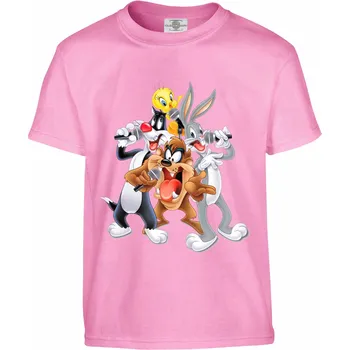 Pánské oblečení Tričko Looney Tunes | Squad Druh: Dětské, Barva: Růžová, Velikost: 146-L