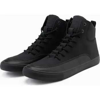 Pánské tenisky Pánské kotníkové tenisky s ozdobnými výložkami - černé V4 OM-FOSH-0176 - 40