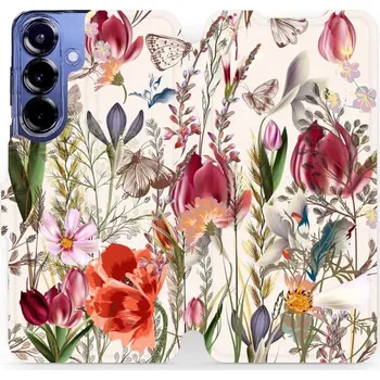 Pouzdro na mobilní telefon Flipové pouzdro Mobiwear - Samsung Galaxy S25 Plus - MP01S Rozkvetlá louka (Knížkové flip pouzdro, obal, kryt na mobil Samsung Galaxy S25 Plus - MP01S Rozkvetlá louka, materiál Umělá kůže + TPU - ochrana 360°, stojánek, silikonová vanička, magnetické)