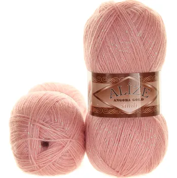 Galanterie Alize Angora Gold Simli 161 světle starorůžová