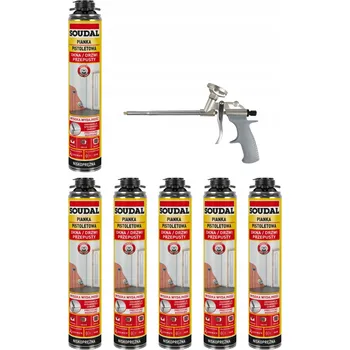 Montážní pěna SOUDAL Polyuretanová pistoleová pěna 121105 - 6 ks + pistole FG-STD15