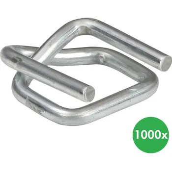 Organizace kabelů Ocelová spona pro PP/PES pásky, pokovená, 16 mm, 1000 ks
