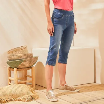 Strečové 3/4 džegíny v džínovém vzhledu denim 38