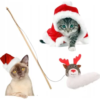 Hračka pro kočku Vánoční Hračka Flamingo pro kočky kočky, rybářský prut