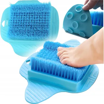 Koupelový kartáč Kartáč na mytí nohou s přísavkami modrý
