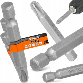 Bit 3x BIT ŠROUBOVÁKU PH3 50mm Magnetický hrot 1/4 Philips, SOLIDNÍ