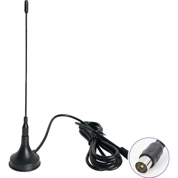 Televizní anténa DTV-01 Kompaktní pasivní DVB-T2 anténa s 1.5m kabelem 1.5m kabel F-Male