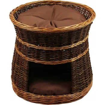 Pelíšek pro psa Hnědá kulatý pro kočky bouda 50 cm x 50 cm x 43 cm