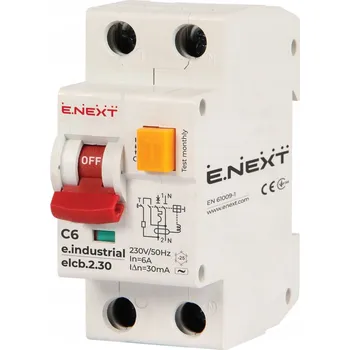 Jistič Kombinovaný jistič s proudovým chráničem ELCB C6 2P 30mA 6A
