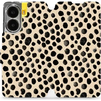 Pouzdro na mobilní telefon Flipové pouzdro Mobiwear - Xiaomi Poco X7 Pro - VA50S Černé puntíky (Knížkové flip pouzdro, obal, kryt na mobil Xiaomi Poco X7 Pro - VA50S Černé puntíky, materiál Umělá kůže + TPU - ochrana 360°, stojánek, silikonová vanička, magnetické zavírání)