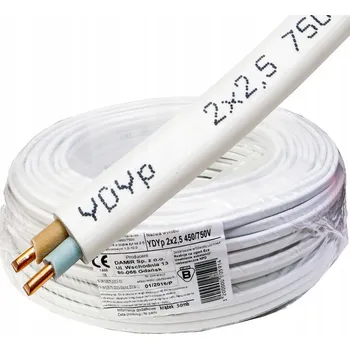 elektrický kabel Kabel CYKY 2 x 2,5mm² 450/750V CU drát 100m WCA3102F00ADF0O