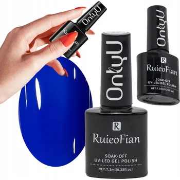 Přípravek na nehty OnlyU MODRÝ HYBRIDNÍ LAK NA NEHTY S LESKEM UV LAK BLUE/L005