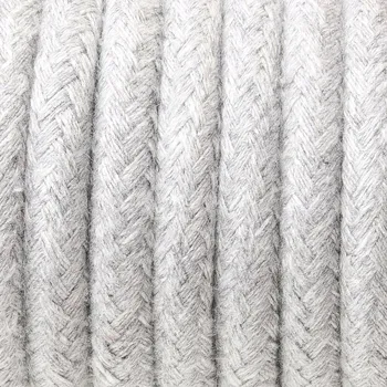 elektrický kabel Světle šedý kabel v bavlněném opletu 2x0,75mm2