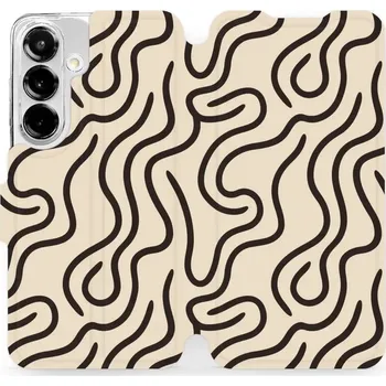 Pouzdro na mobilní telefon Flipové pouzdro Mobiwear - Samsung Galaxy S25 - VA60S Linky (Knížkové flip pouzdro, obal, kryt na mobil Samsung Galaxy S25 - VA60S Linky, materiál Umělá kůže + TPU - ochrana 360°, stojánek, silikonová vanička, magnetické zavírání)