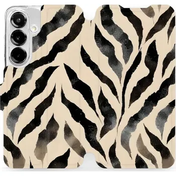 Pouzdro na mobilní telefon Flipové pouzdro Mobiwear - Samsung Galaxy S25 - VA53S Zebří (Knížkové flip pouzdro, obal, kryt na mobil Samsung Galaxy S25 - VA53S Zebří, materiál Umělá kůže + TPU - ochrana 360°, stojánek, silikonová vanička, magnetické zavírání)