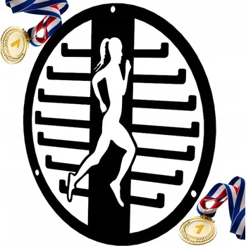 Věšák Organizér Držák na medaile Věšák DŘEVĚNÝ Běžec Běh Žena