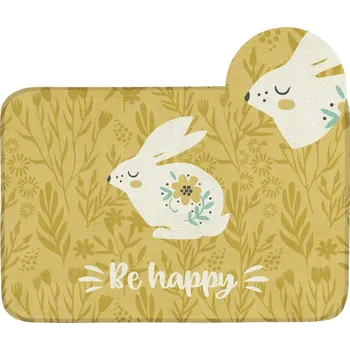 Koupelnová předložka PROTISKLUZOVÁ PŘEDLOŽKA 38x58 CM KOUPELNOVÁ ROHOŽKA DO KUCHYNĚ JARO BE HAPPY