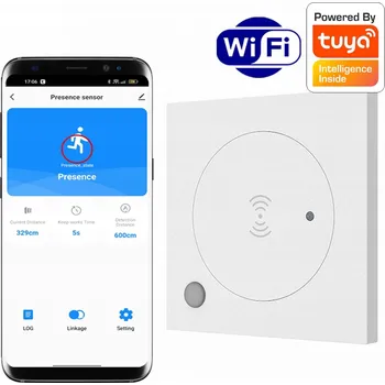 Pohybové čidlo RTX Mikrovlnný senzor přítomnosti WiFi TUYA Smart 230V, nástěnný