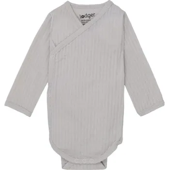 Kojenecký body LODGER Prodyšné body s dlouhým rukávem Romper Seersucker Steel Vel. 80
