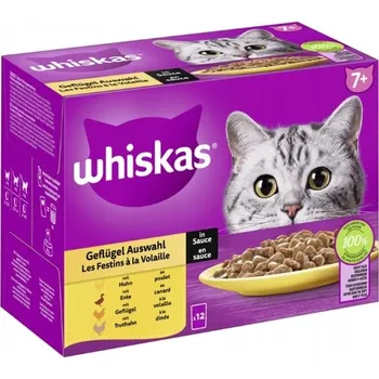 Krmivo pro kočku Whiskas 7+ SENIOR mokré krmivo pro kočky drůbeží příchutě v omáčce 12x85 g