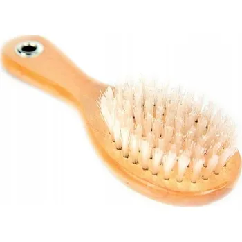 kartáč na vlasy DINGO DŘEVĚNÝ OVÁLNÝ KARTÁČ S NYLONOVÝMI ŠTĚTINAMI