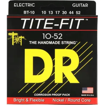 Struna pro kytaru a smyčcový nástroj Značkové kytarové struny DR (10-52) Tite-Fit