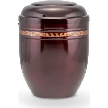 Smuteční dekorace Pohřební Hliníková urna na popel, h-klasik, hliník-vínová, bez štítku, bez výzdoby