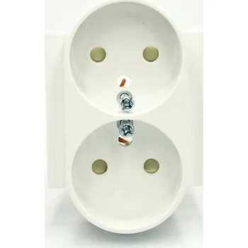 Elektrická zásuvka EFAPEL ELEMENT DVOJITÉ ZÁSUVKY BÍLÁ 90656 TBR