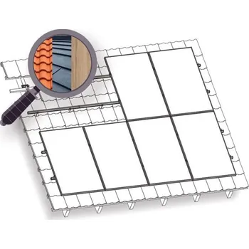 držák na solární panel KENO Konstrukce KENO na FV pro 6 panelů. Plech/šindel/dřevo