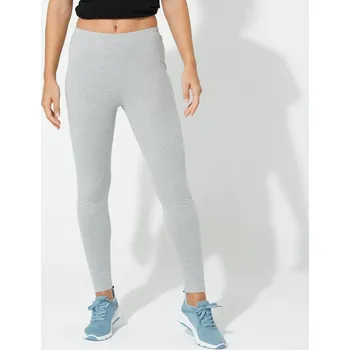 Dámské legíny Jednobarevné dlouhé legíny šedý melír 50